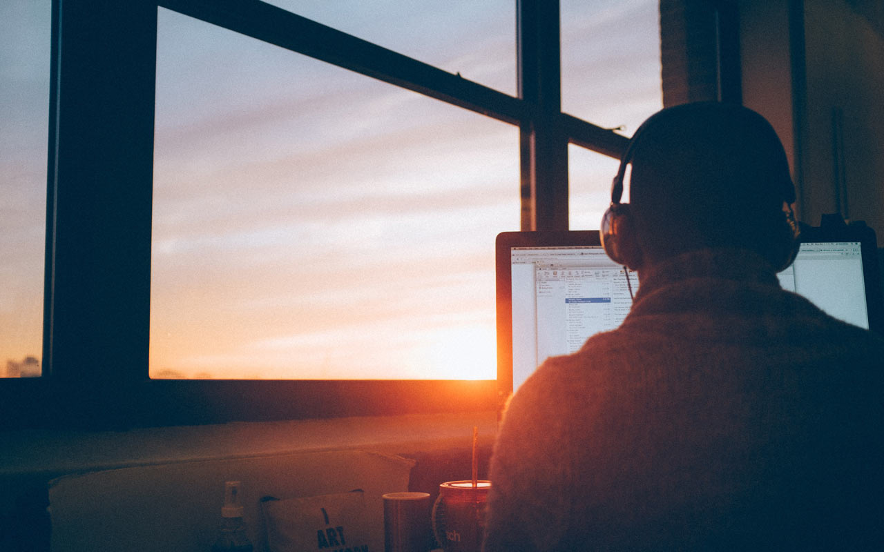 Man Office Sunset Hero Image